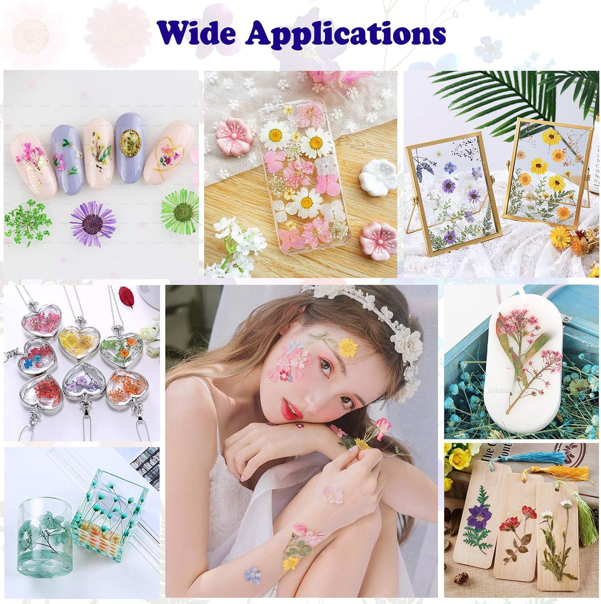 83 Pcs Pink Real Dried Pressed Flowers Natural Leave Petals for DIY Resin Molds Candle Jewelry Nail Crafts
