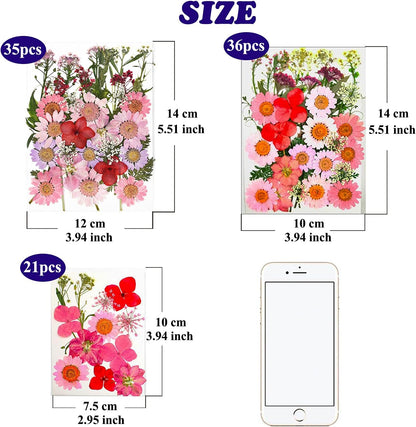 83 Pcs Pink Real Dried Pressed Flowers Natural Leave Petals for DIY Resin Molds Candle Jewelry Nail Crafts