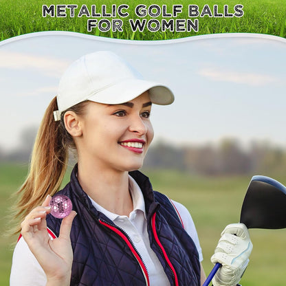 Hiboom One Dozen Metallic Golf Balls for Women, Ladies