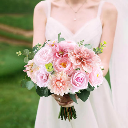 Artificial Flowers Combo Box Nude Pink Fake Rose Flowers with Stems for DIY