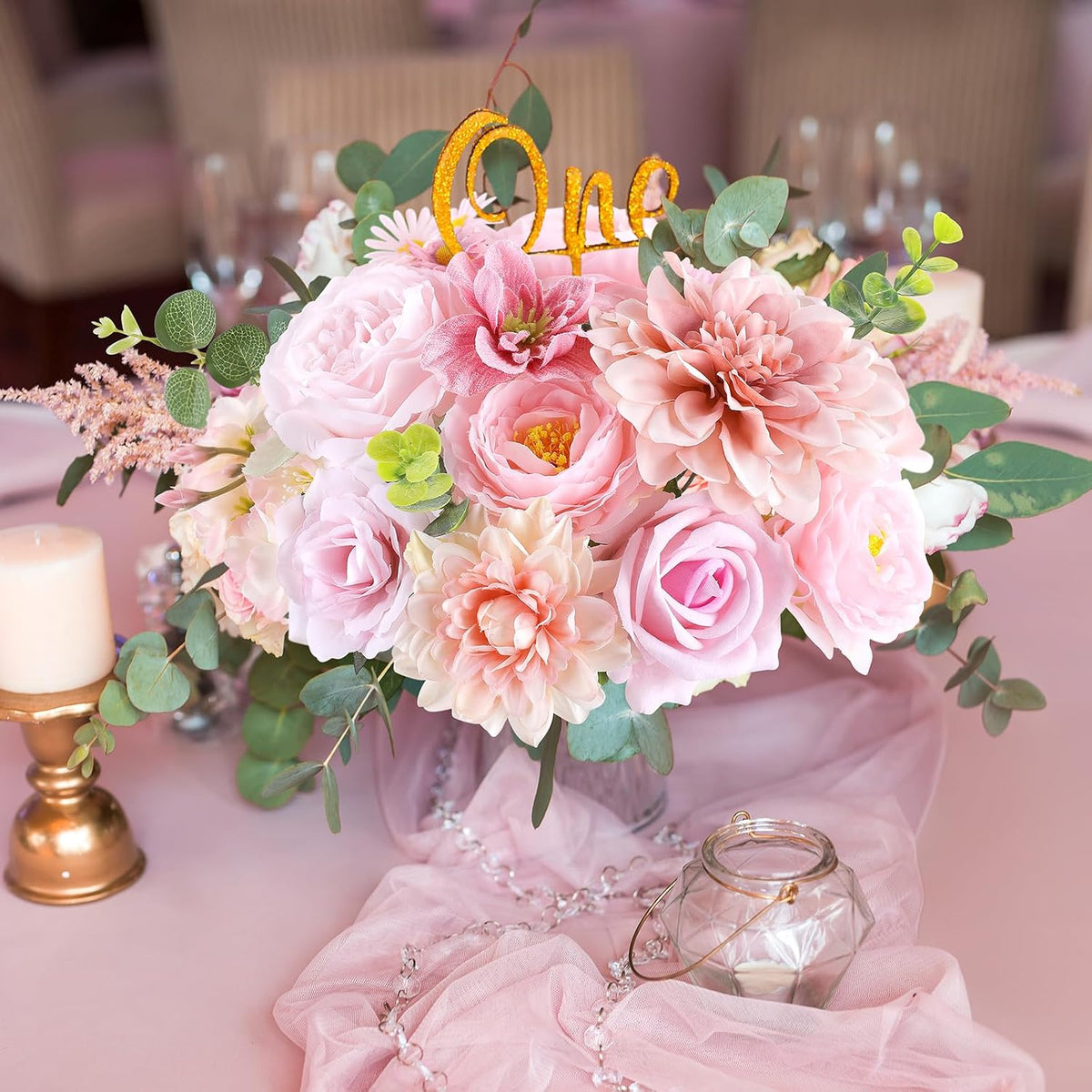 Artificial Flowers Combo Box Nude Pink Fake Rose Flowers with Stems for DIY