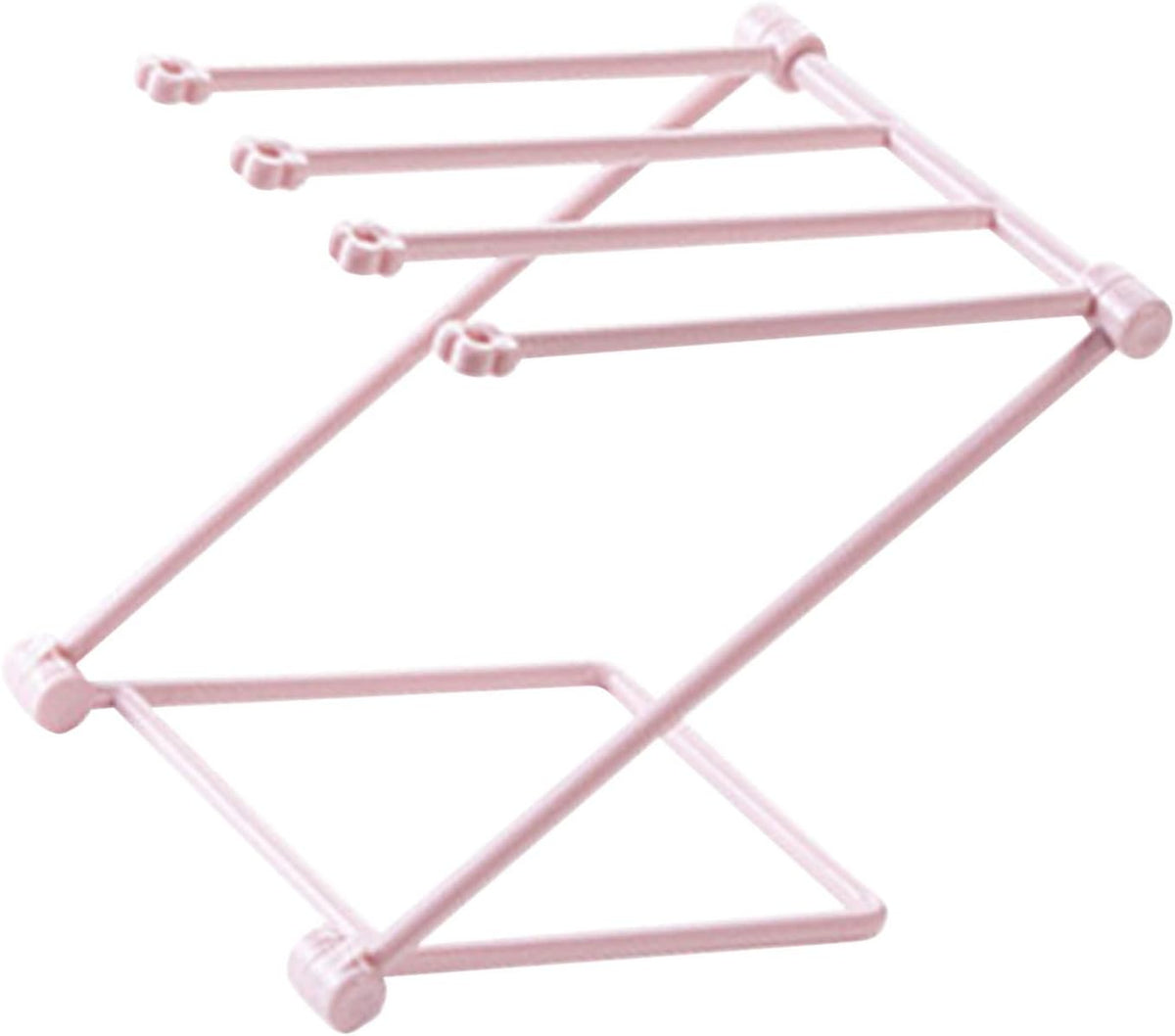 Washcloth Holder Dish Rag Cloth Holder Countertop Dishcloth Drying Rack 4 Arms Folding Vertical Hand Towel Stand Dish Rag Storage Holder for Kitchen(Light Pink)