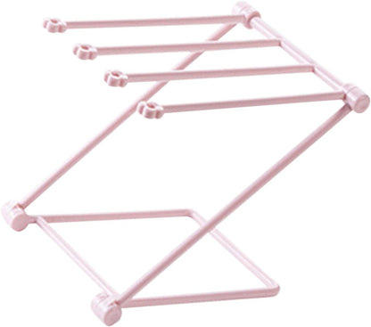 Washcloth Holder Dish Rag Cloth Holder Countertop Dishcloth Drying Rack 4 Arms Folding Vertical Hand Towel Stand Dish Rag Storage Holder for Kitchen(Light Pink)