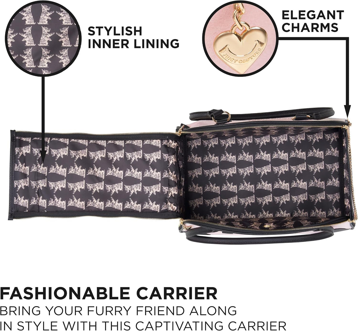Give Me Treats Pet Carrier - Stylish Pink Travel Bag for Small Dogs and Cats