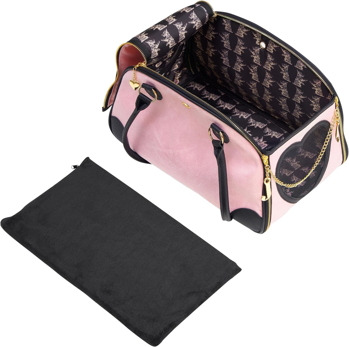 Give Me Treats Pet Carrier - Stylish Pink Travel Bag for Small Dogs and Cats