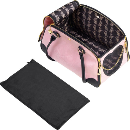 Give Me Treats Pet Carrier - Stylish Pink Travel Bag for Small Dogs and Cats