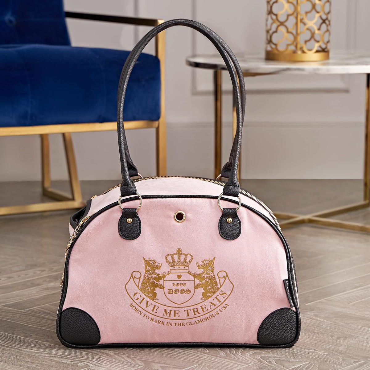 Give Me Treats Pet Carrier - Stylish Pink Travel Bag for Small Dogs and Cats