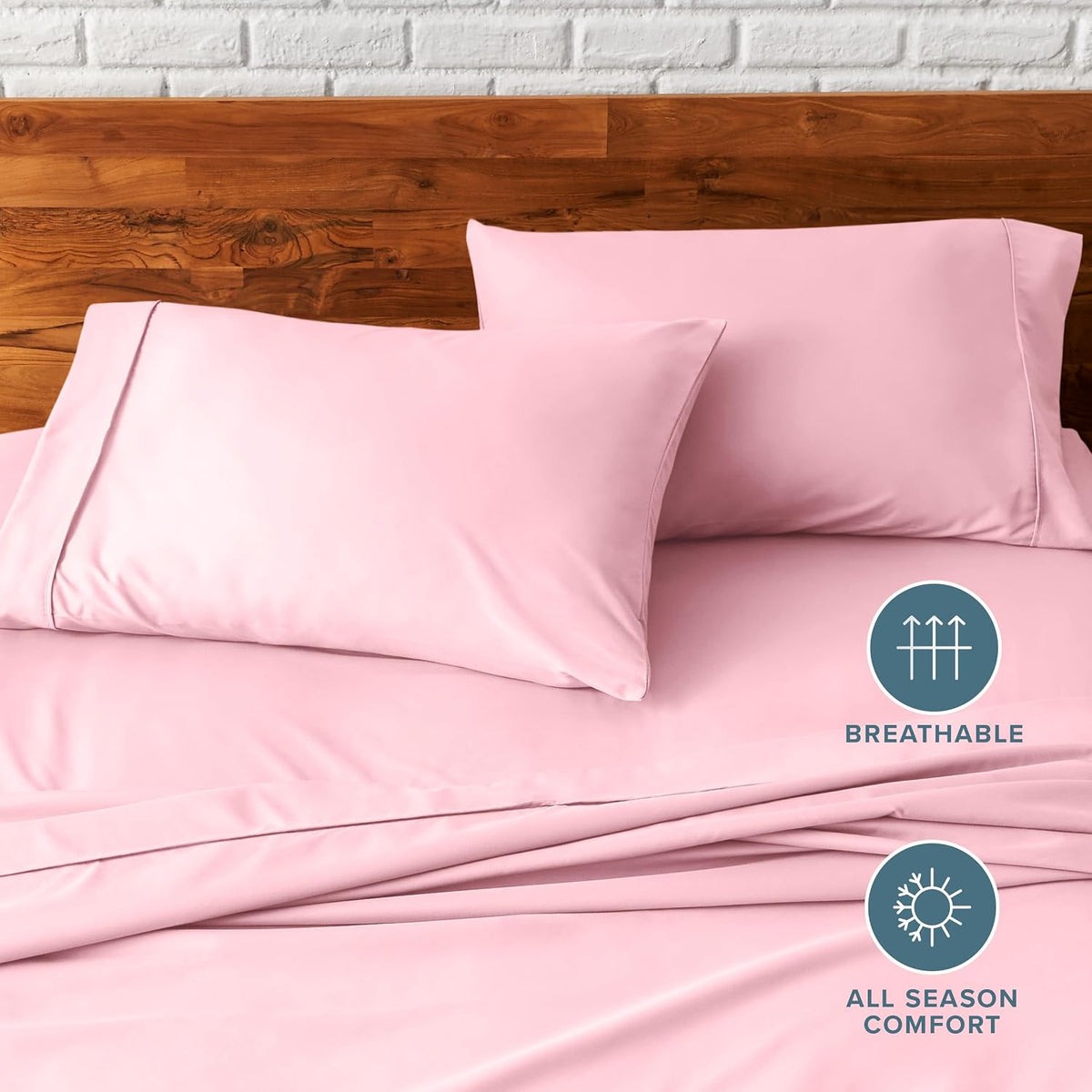 Pillowcases Open End (Standard Set of 2, Light Pink)