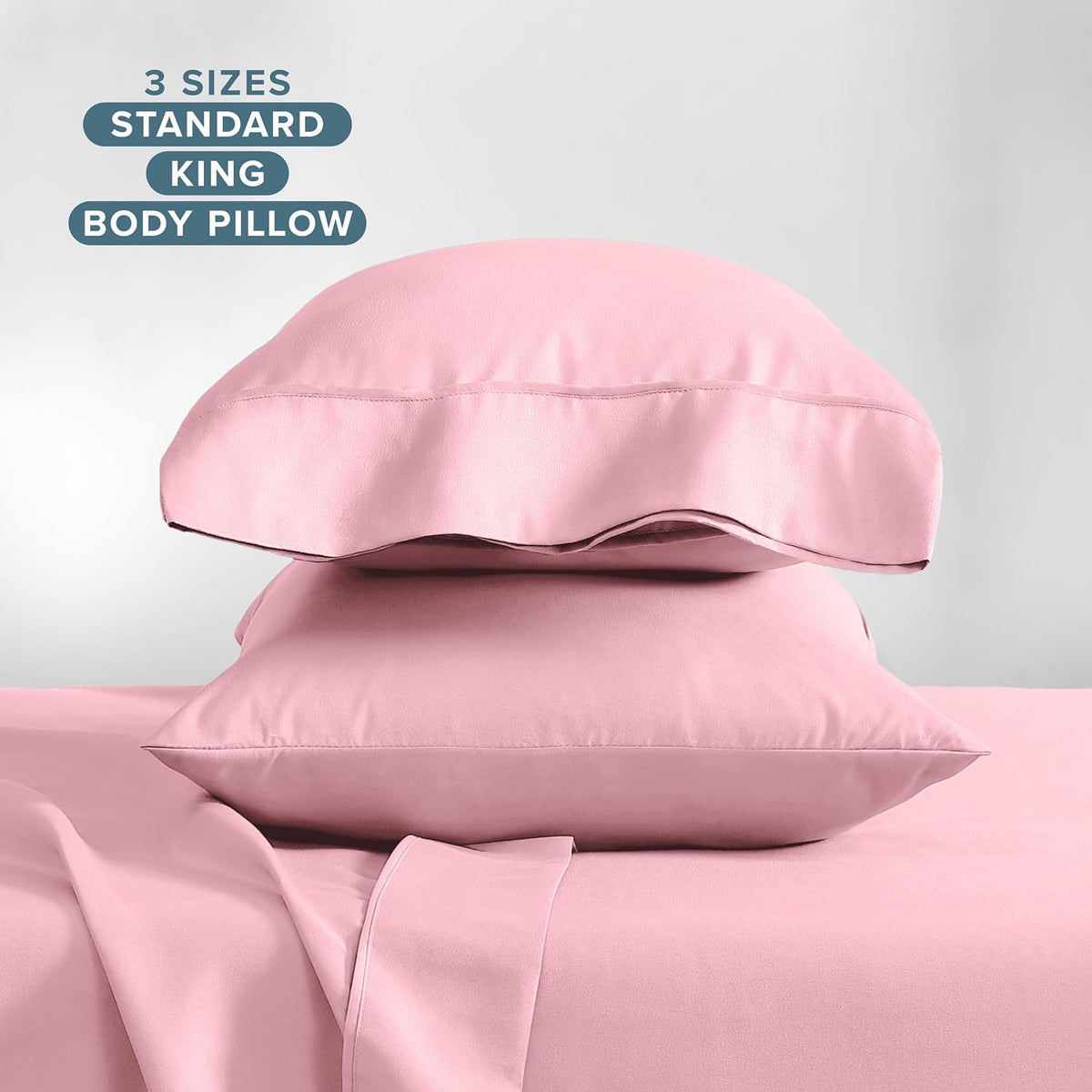 Pillowcases Open End (Standard Set of 2, Light Pink)