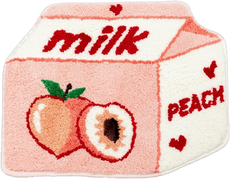Pink Peach Bath Mat Cute Bathroom Shower Floor Mat 21.6x27.5in