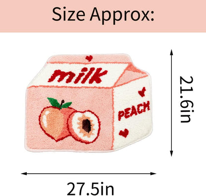 Pink Peach Bath Mat Cute Bathroom Shower Floor Mat 21.6x27.5in