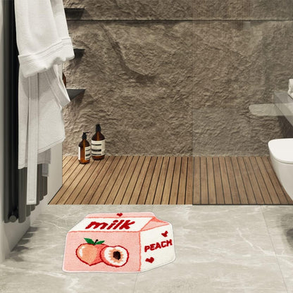 Pink Peach Bath Mat Cute Bathroom Shower Floor Mat 21.6x27.5in