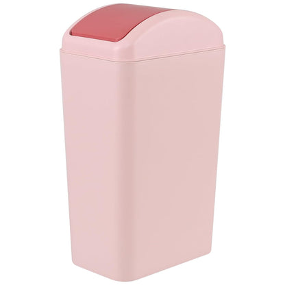 3.5 Gallon Trash Can with Swing Top Lid, 12 L Garbage Can, Pink