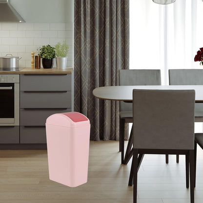 3.5 Gallon Trash Can with Swing Top Lid, 12 L Garbage Can, Pink