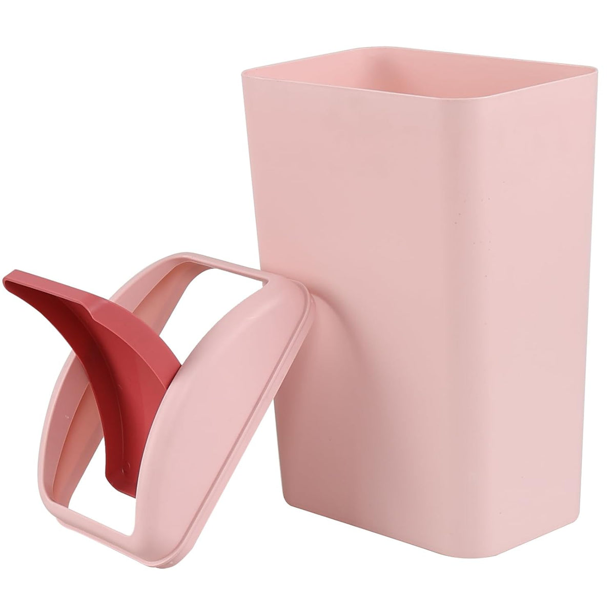 3.5 Gallon Trash Can with Swing Top Lid, 12 L Garbage Can, Pink