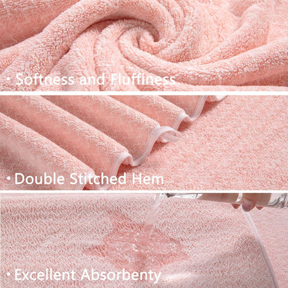 18 Piece Bath Towels Set,100% Microfiber Family Bathroom Towel with Hanging Loops-6 Bath Towels,6 Hand Towels,6 Washcloths,Quick Dry Highly Absorbent Shower Towel for Bathroom,Hotel,Spa-Pink