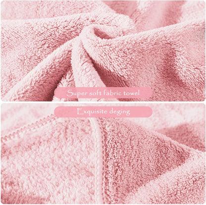 4 Piece Quick-Dry Microfiber Towel Sets, Super Soft and Absorbent Bathroom Towels, Great Shower Towel, Hotel Towel Gym Towels- Light Pink