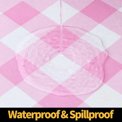 6 Foot Picnic Table Cloth, Flannel Backed Fitted Vinyl tablecloths
