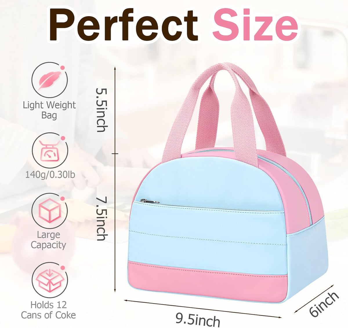 Blue Lunch Box for Women, LunchBox for Kids,Insulated Lunch Bag for Women