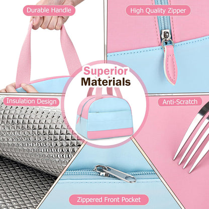 Blue Lunch Box for Women, LunchBox for Kids,Insulated Lunch Bag for Women