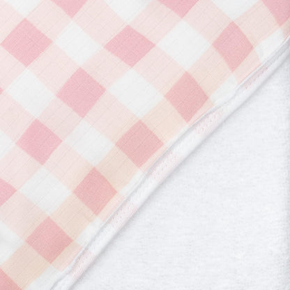 3-Piece Organic Cotton Hooded Towel & Washcloth Set, Peach Skin Painted Buffalo Check, One Size