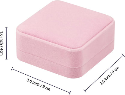 2 Pieces Velvet Bracelet Boxes for Jewelry Gift, Classic Jewelry Box Storage Case Organizer Holder for Wedding, Engagement, Proposal, Birthday and Anniversary (Pink)