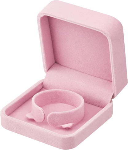2 Pieces Velvet Bracelet Boxes for Jewelry Gift, Classic Jewelry Box Storage Case Organizer Holder for Wedding, Engagement, Proposal, Birthday and Anniversary (Pink)