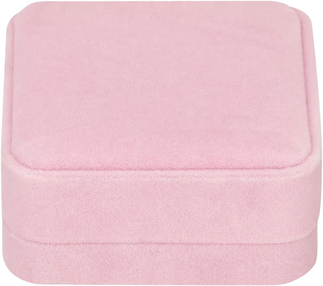 2 Pieces Velvet Bracelet Boxes for Jewelry Gift, Classic Jewelry Box Storage Case Organizer Holder for Wedding, Engagement, Proposal, Birthday and Anniversary (Pink)