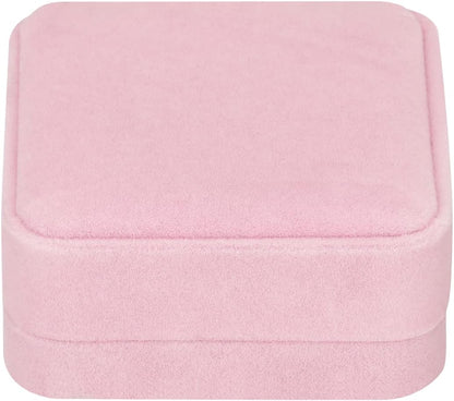 2 Pieces Velvet Bracelet Boxes for Jewelry Gift, Classic Jewelry Box Storage Case Organizer Holder for Wedding, Engagement, Proposal, Birthday and Anniversary (Pink)