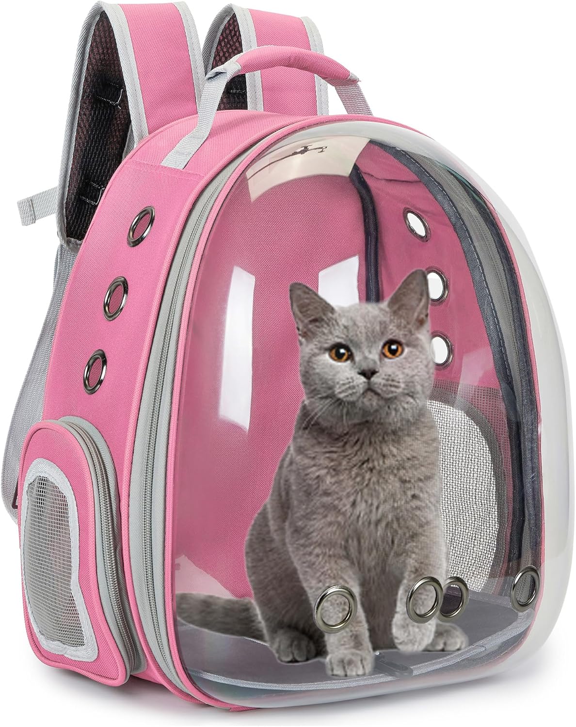 Cat Backpack Carrier Bubble Carrying Bag (Pink)