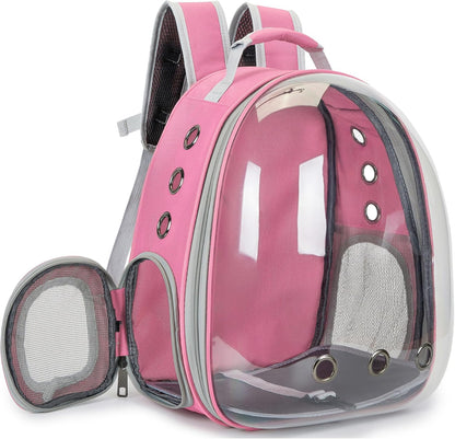 Cat Backpack Carrier Bubble Carrying Bag (Pink)