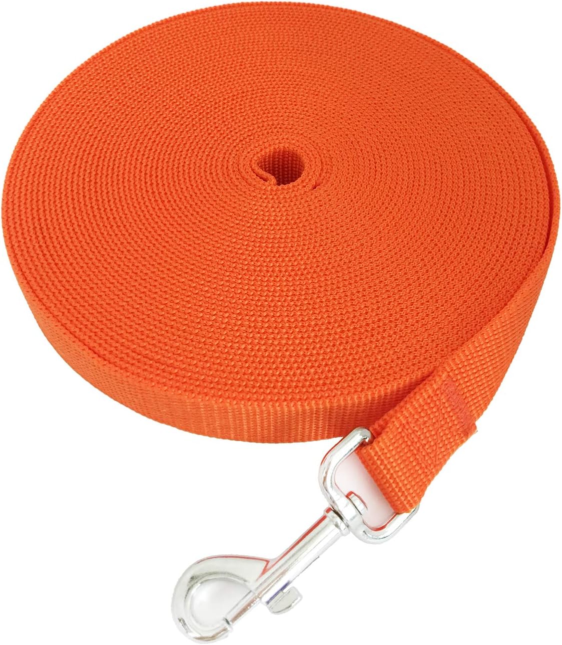 SALO Nylon Training Dog Leash for Small Medium Large Dogs, 1 Inch Wide, 20ft 30ft 40ft 50ft Long Leash Dog/Puppy Lead for Obedience Recall Training, Camping, or Backyard (20 Foot, Orange)