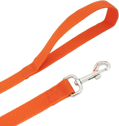 SALO Nylon Training Dog Leash for Small Medium Large Dogs, 1 Inch Wide, 20ft 30ft 40ft 50ft Long Leash Dog/Puppy Lead for Obedience Recall Training, Camping, or Backyard (20 Foot, Orange)