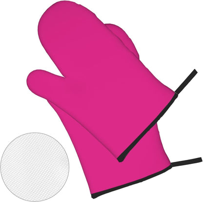 4PCS Oven Mitts and Pot Holders Sets, Solid Color Modern Elegant Pink Oven Mitts Set Heat Resistant Kitchen Microwave Gloves Safe for Baking,Cooking, BBQ