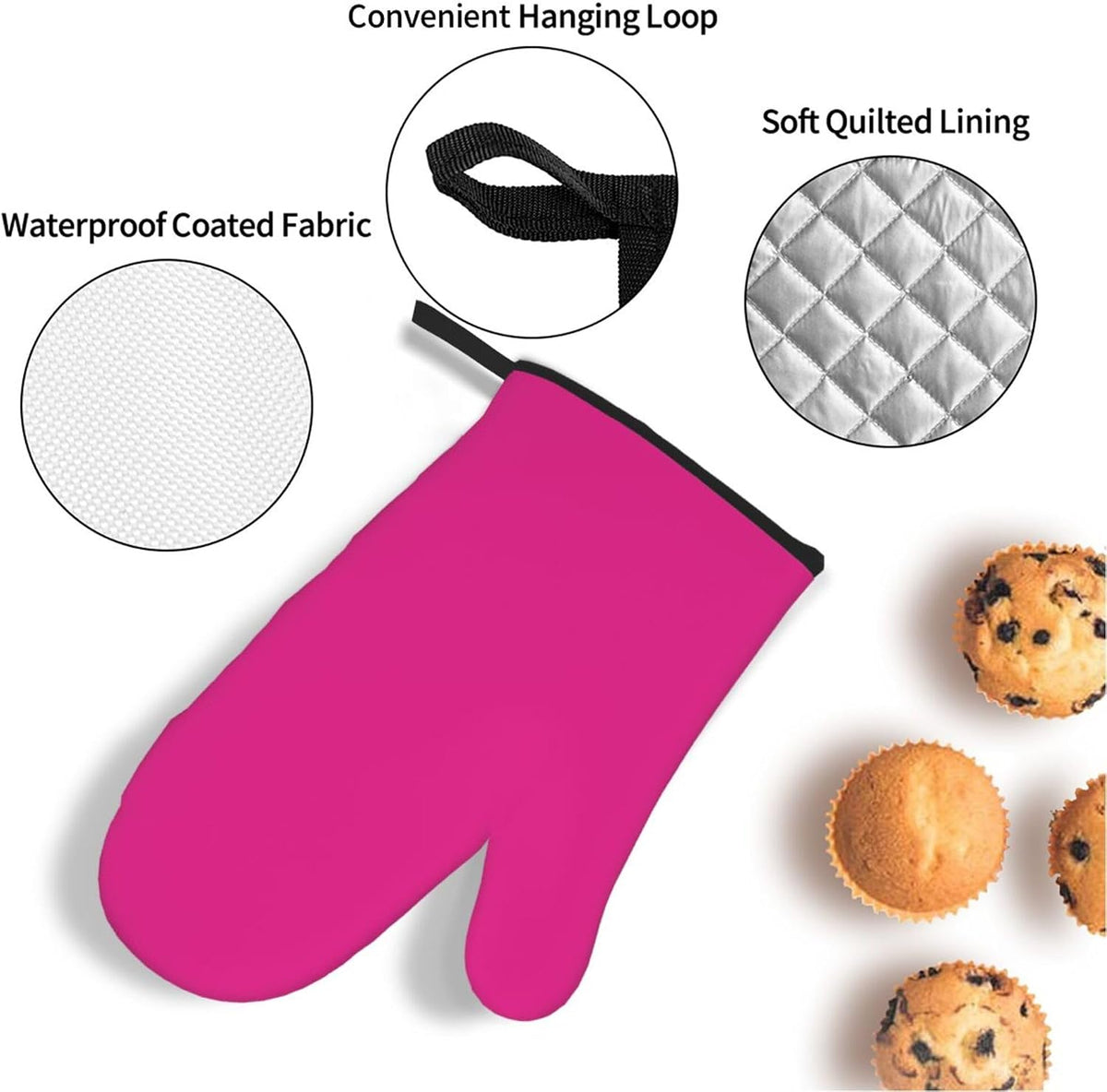 4PCS Oven Mitts and Pot Holders Sets, Solid Color Modern Elegant Pink Oven Mitts Set Heat Resistant Kitchen Microwave Gloves Safe for Baking,Cooking, BBQ
