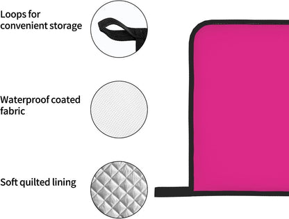 4PCS Oven Mitts and Pot Holders Sets, Solid Color Modern Elegant Pink Oven Mitts Set Heat Resistant Kitchen Microwave Gloves Safe for Baking,Cooking, BBQ