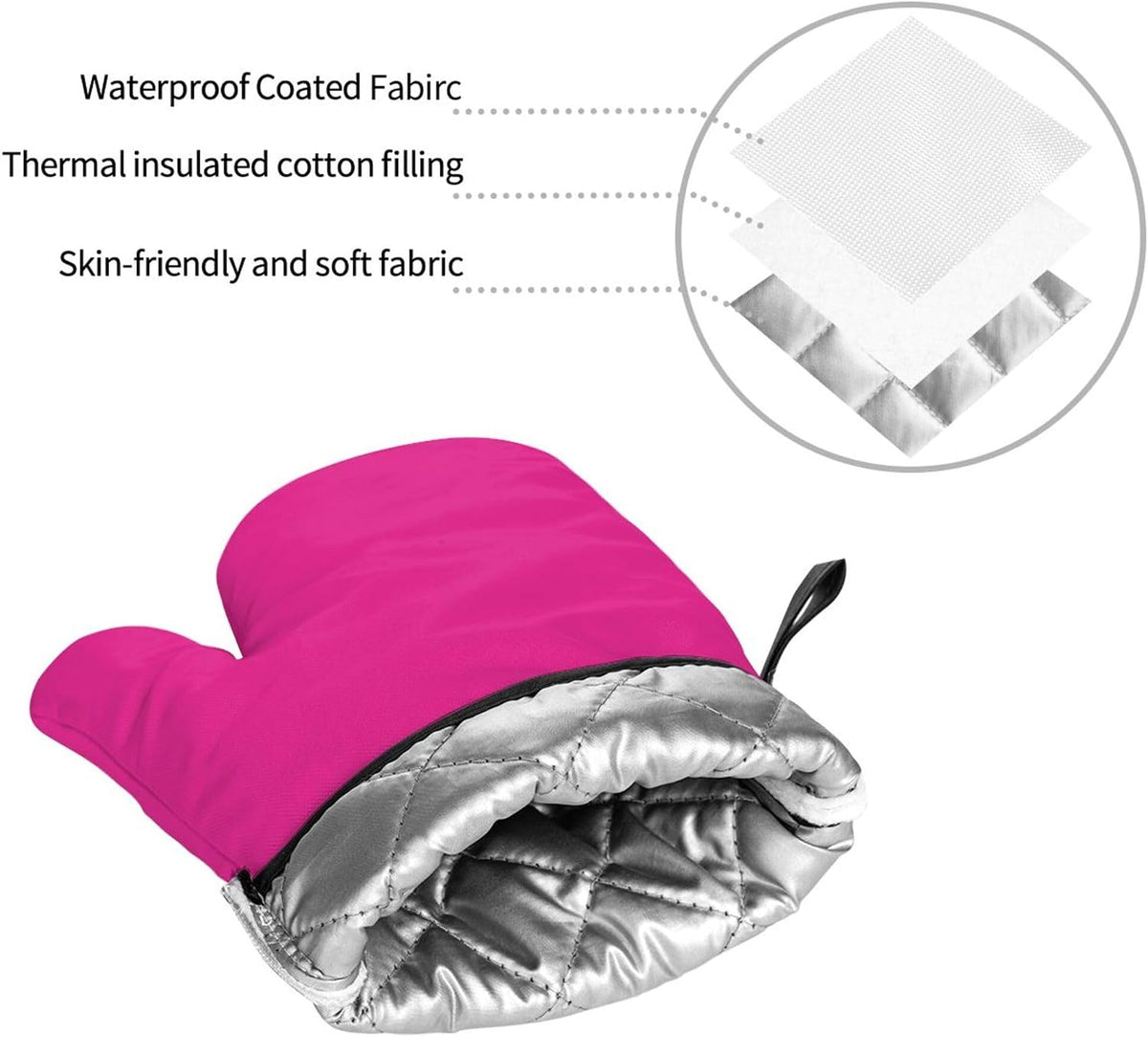 4PCS Oven Mitts and Pot Holders Sets, Solid Color Modern Elegant Pink Oven Mitts Set Heat Resistant Kitchen Microwave Gloves Safe for Baking,Cooking, BBQ