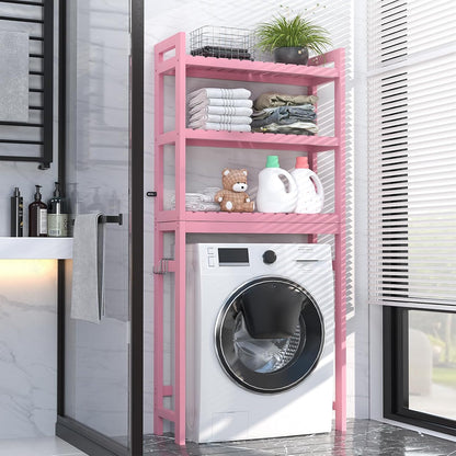 Over The Toilet Storage, 3-Tier Bamboo Bathroom Shelf, Pink