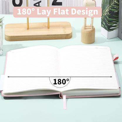 160 Pages A5 Lined Journal Notebook, Hardcover Writing Pad, Pink