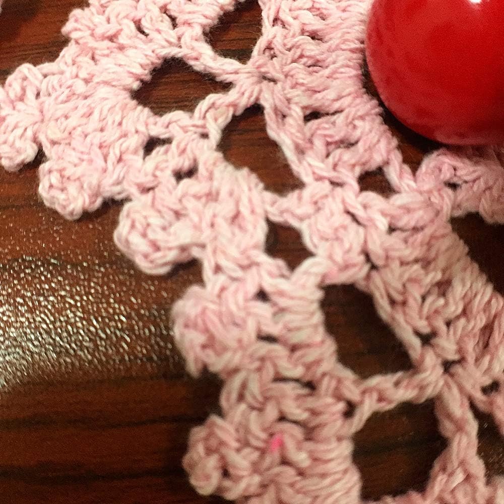 Embroidered Crochet Doilies Coasters Sets Table Centerpieces for Dining Room 4pcs/Set Pink Lace Doilies
