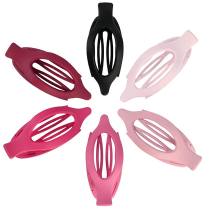Flat Hair Clips for Women - 6 PCS French Flat Claw Clips Medium Hair Clips for Girls Large Hair Claw Clips for Thick or Thin Hair Strong Hold No Slip Hair Accessories for women (Pink)