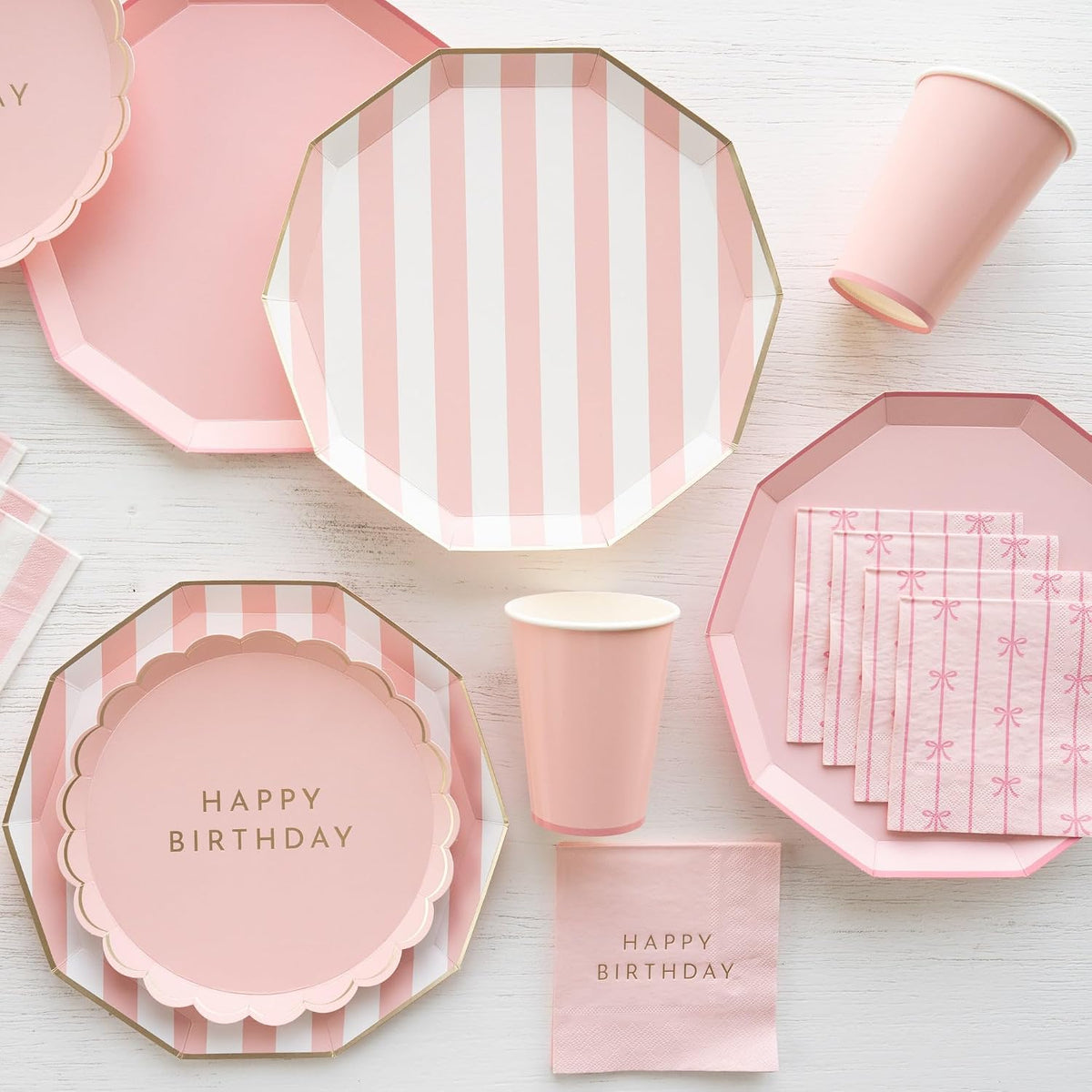 Petal Pink Signature Bow Cocktail Napkins, Pack of 20, 5"