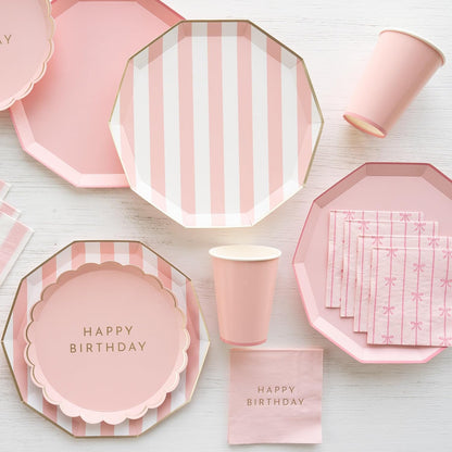 Petal Pink Signature Bow Cocktail Napkins, Pack of 20, 5"