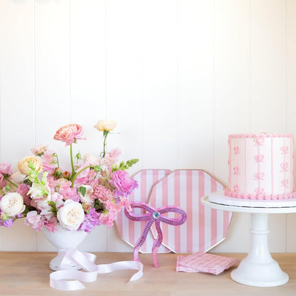 Petal Pink Signature Bow Cocktail Napkins, Pack of 20, 5"