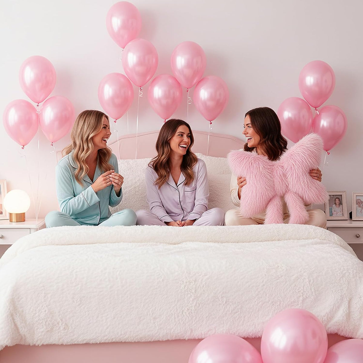 1 Pc Pink Bow Pillow, Plush Faux Fur, 16 x 12 Inch