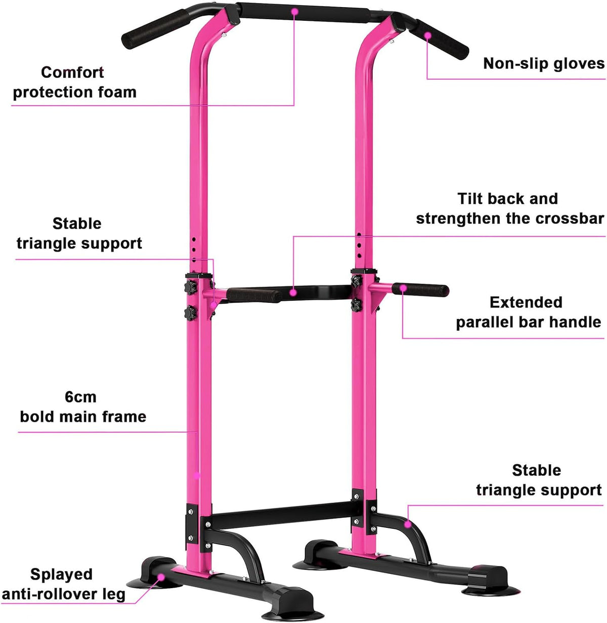 Multi-Function Power Tower Pull Up Bar Dip Station for Home Gym