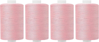 4 Spools All Purpose Sewing Thread 1000 Yards, Polyester Threads for Sewing Machine, Sewing Machine Supplies for Beginners, Hand Stitching, Quilting, Serger