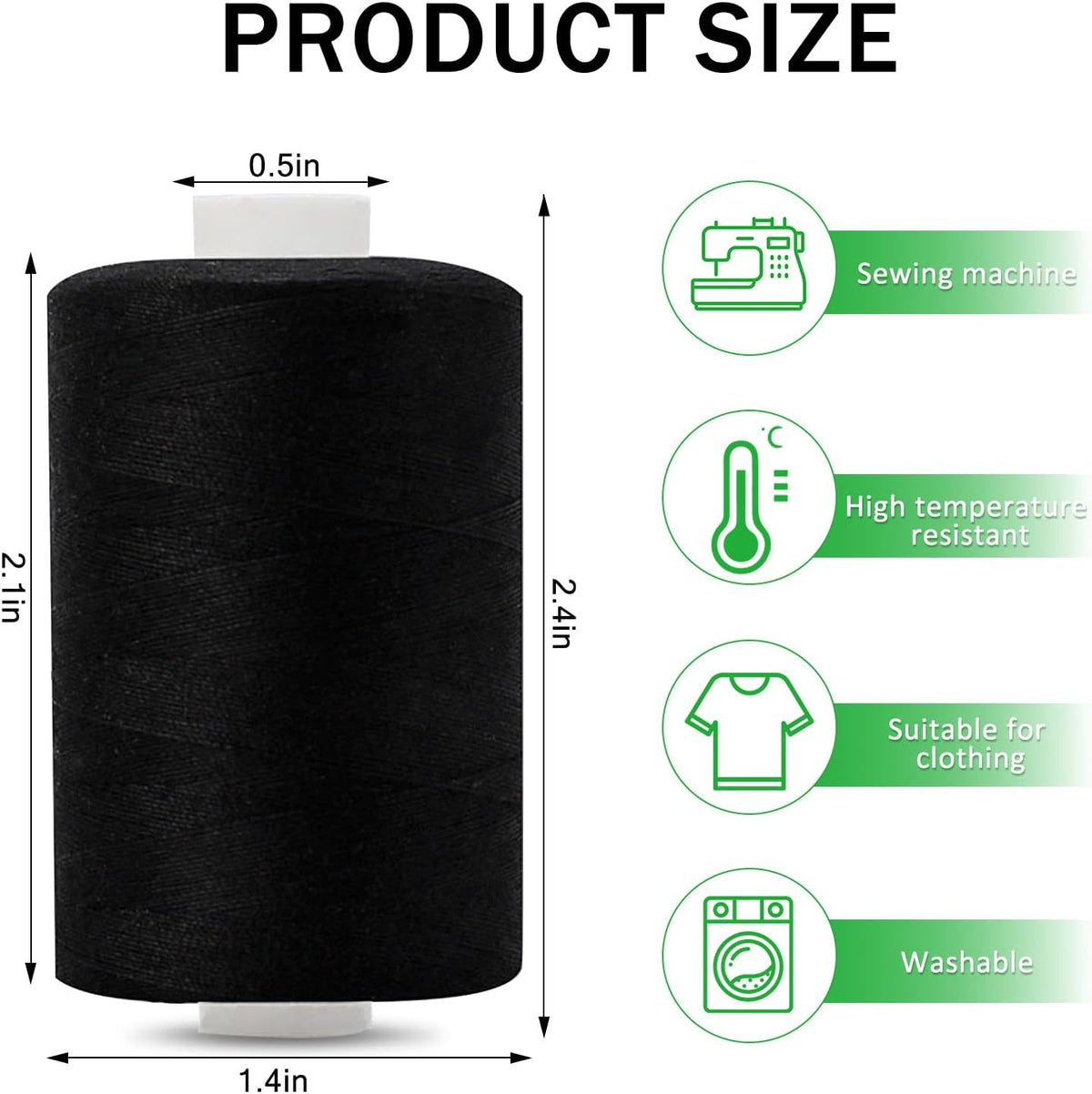 4 Spools All Purpose Sewing Thread 1000 Yards, Polyester Threads for Sewing Machine, Sewing Machine Supplies for Beginners, Hand Stitching, Quilting, Serger