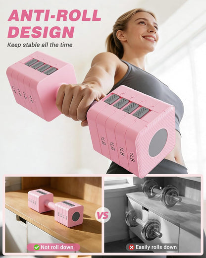 Rendpas Adjustable Dumbbell Set of 2, 10lb & 22lb Pairs (5lb/11lb Each)