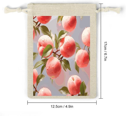 8 Pack Pink Peach Burlap Bag 6.7"x4.9", Natural Cotton Linen Drawstring Bags Reusable Rustic Gift Bag Cute Sachet Bags Small Jewelry Pouch for Party Supplies Daily Storage